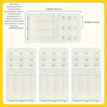 4 kom prekogranična kombinacija mikrovlakana elastična tri reda s tri gumba za produženje grudnjaka s bisernom kopčom za donje rublje