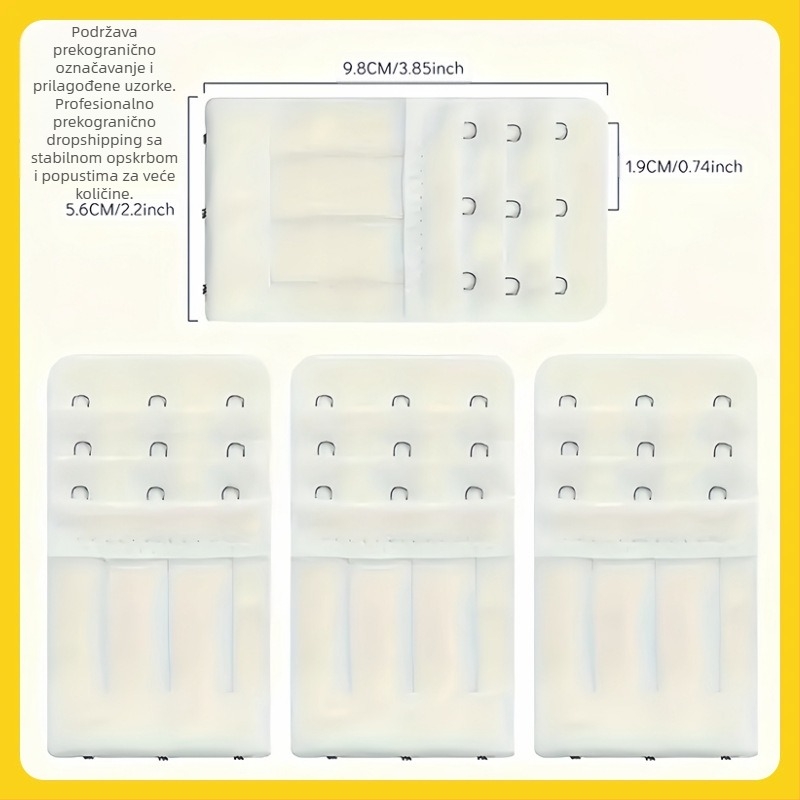 4 kom prekogranična kombinacija mikrovlakana elastična tri reda s tri gumba za produženje grudnjaka s bisernom kopčom za donje rublje