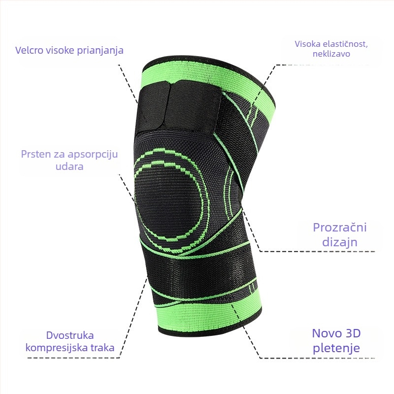Prekogranični remen za koljena, sportski, ljetni, košarkaški, nogomet, fitness, trčanje, tanki pleteni štitnici za koljena, navojni, pod pritiskom, neklizajući