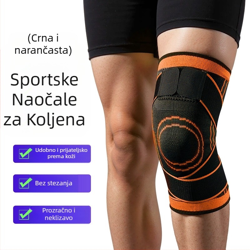 Prekogranični remen za koljena, sportski, ljetni, košarkaški, nogomet, fitness, trčanje, tanki pleteni štitnici za koljena, navojni, pod pritiskom, neklizajući