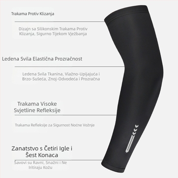 Veleprodaja Ice Silk rukava za sunčanje za muškarce i žene Ljetna UV zaštita za vožnju, ribolov, tanki noćni trčanje, reflektirajući rukav