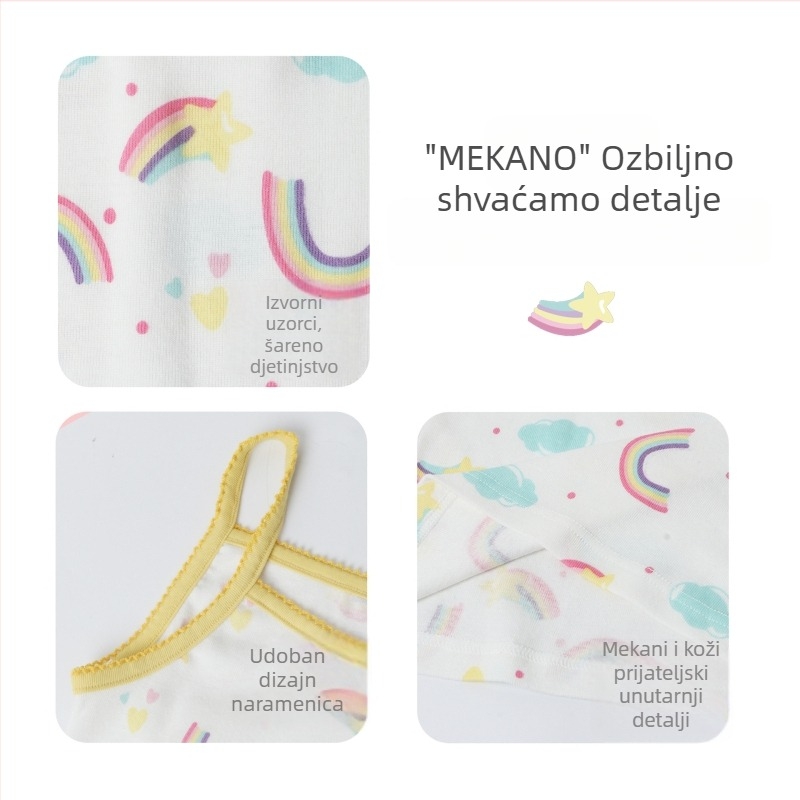 Dječja majica bez rukava u europskom i američkom stilu, prekogranična, od čistog pamuka, za male i srednje djevojčice, crtani pamuk, prozračna dječja odjeća