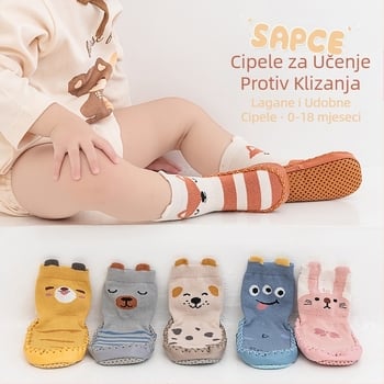 Neklizajuće dječje cipele za malu djecu u korejskom stilu, čarape, cipele, dojenčad i mala djeca, ljepljive čarape za pod, stereo čarape s crtanim kožnim potplatom
