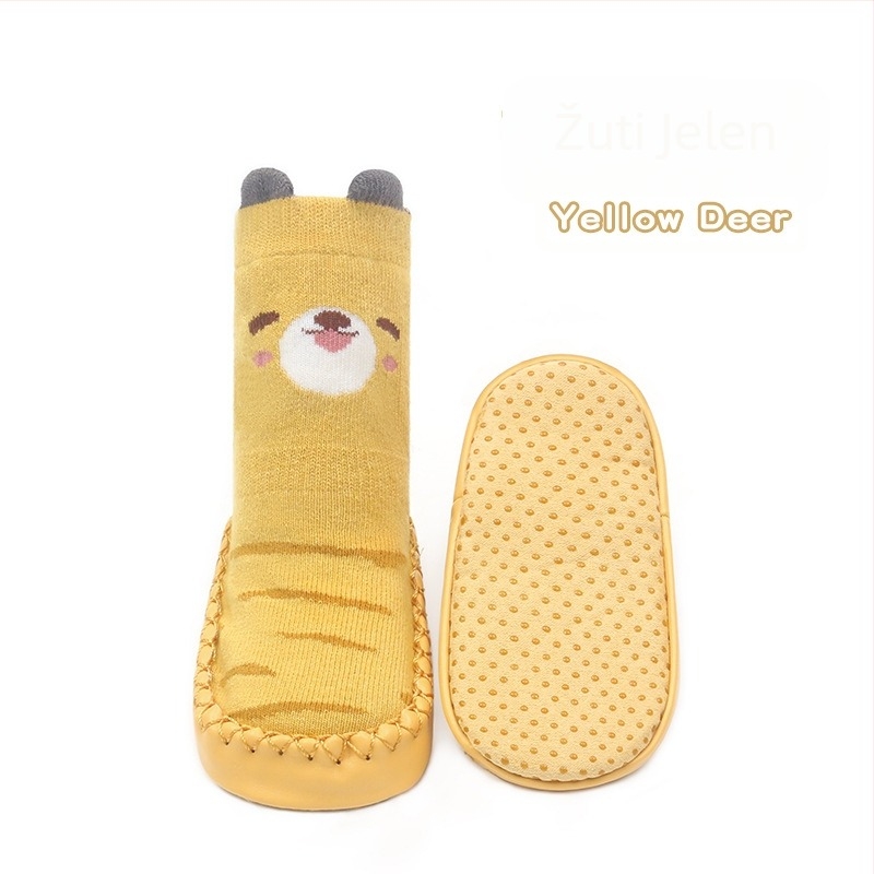 Neklizajuće dječje cipele za malu djecu u korejskom stilu, čarape, cipele, dojenčad i mala djeca, ljepljive čarape za pod, stereo čarape s crtanim kožnim potplatom