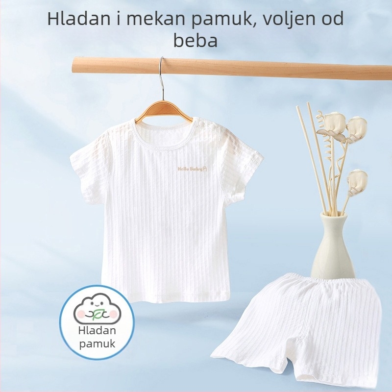 Dječje donje odijelo, ljetna odjeća za klima uređaj, kućna odjeća, čisti pamuk, žakard tanka pidžama, muško i žensko odijelo, jednodijelno, dostava