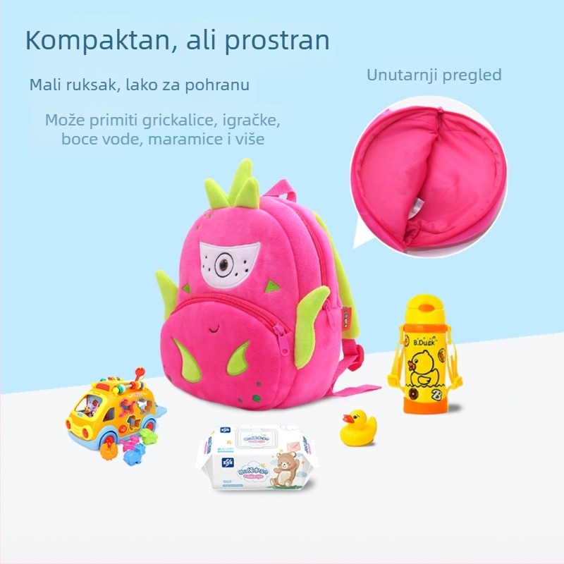 Ruksak s povrćem i voćem, crtani plišani dječji ruksak, ruksak s lubenicom i avokadom, dječji ruksak veleprodaja riječi