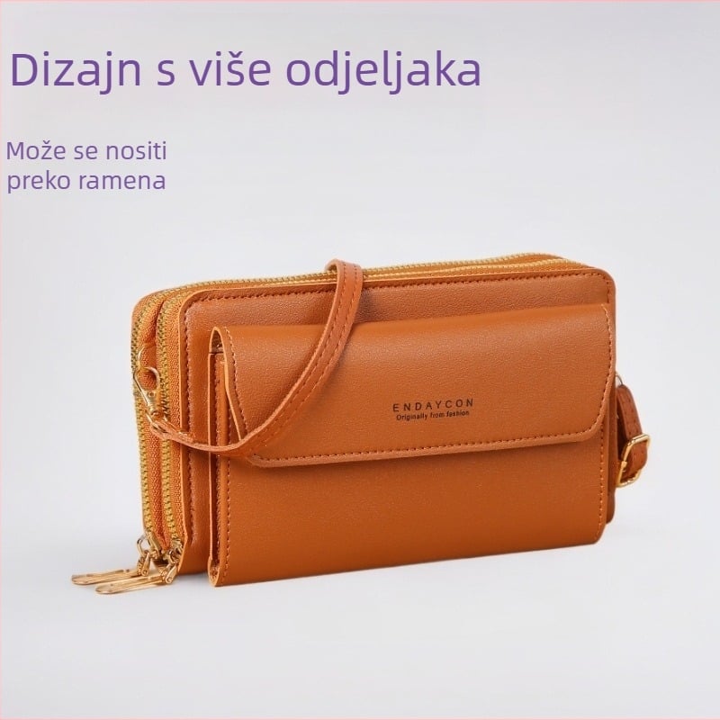 2025 Nova ženska torba preko tijela, korejski stil, modna torba preko ramena, najjednostavnija za slaganje, veliki kapacitet, dvostruki patentni zatvarač, veleprodaja torbica za mobitel