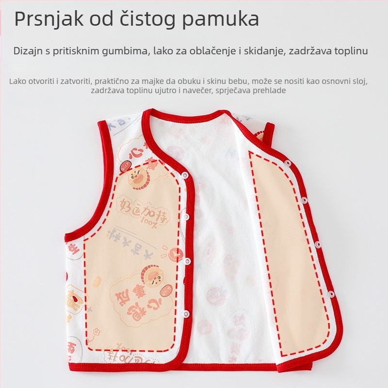 Dječji prsluk klase A, gornja odjeća, proljetni i jesenski, od čistog pamuka za izlaske u jesen
