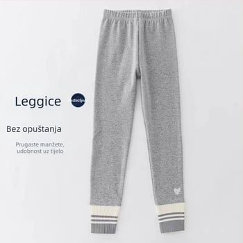 Djevojačke tajice Proljeće i jesen 2025. Novi stil Vanjska odjeća za djecu srednje i velike veličine Unutarnje hlače s flis podstavom od zadebljanog konca za djevojčice