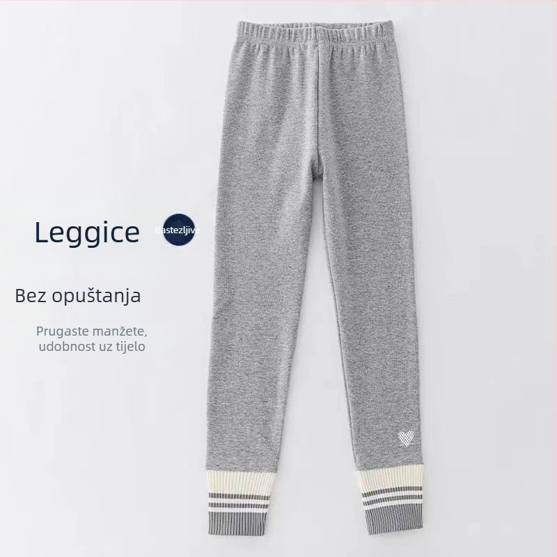 Djevojačke tajice Proljeće i jesen 2025. Novi stil Vanjska odjeća za djecu srednje i velike veličine Unutarnje hlače s flis podstavom od zadebljanog konca za djevojčice