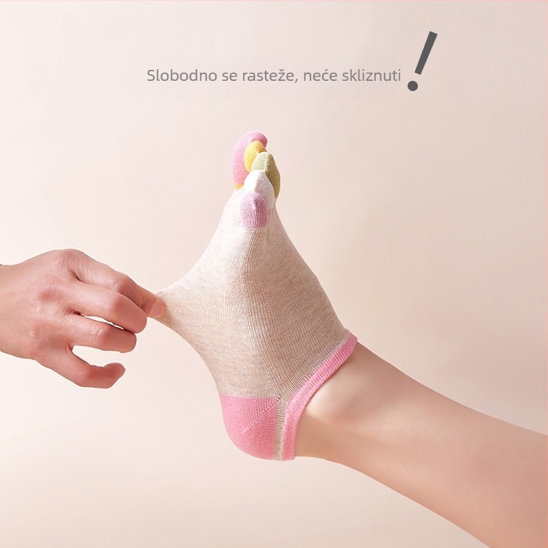 Tvorničke izravne prekogranične vanjske trgovine čarape s pet prstiju, ženske pamučne ljetne nevidljive kratke cjevaste čarape protiv pada s japanskim Mori prstima