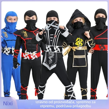 Kostim za Noć vještica, dječja izvedba, japanski samuraj, ninja kostim, kostim za maskenbal