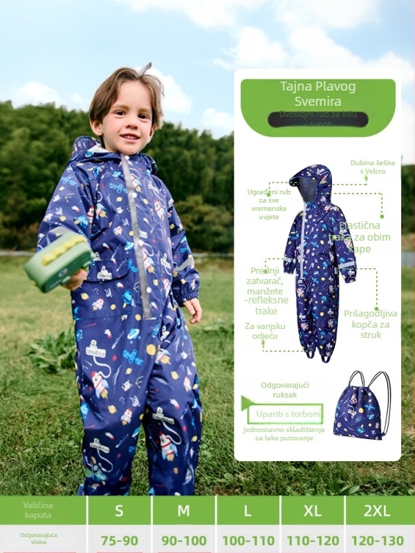 Dječji jednodijelni kabanica za dječake i bebe, pončo za žene, vrtićki set hlača s dinosaurima, komplet kabanice za cijelo tijelo, otporna na kišu...