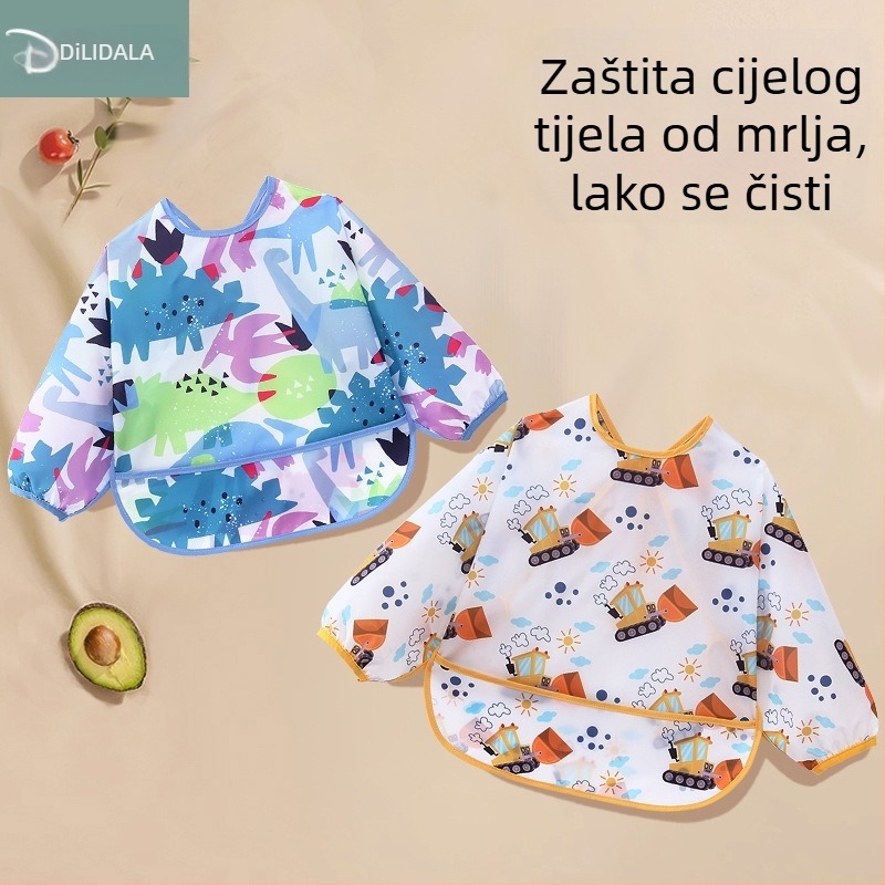 Dječja navlaka za večeru za vrtić, torba za obrok za djevojčice, pregača za bebe, dodatna hrana, otporna na habanje, vodootporna i otporna na prljavštinu, za 3-godišnjake