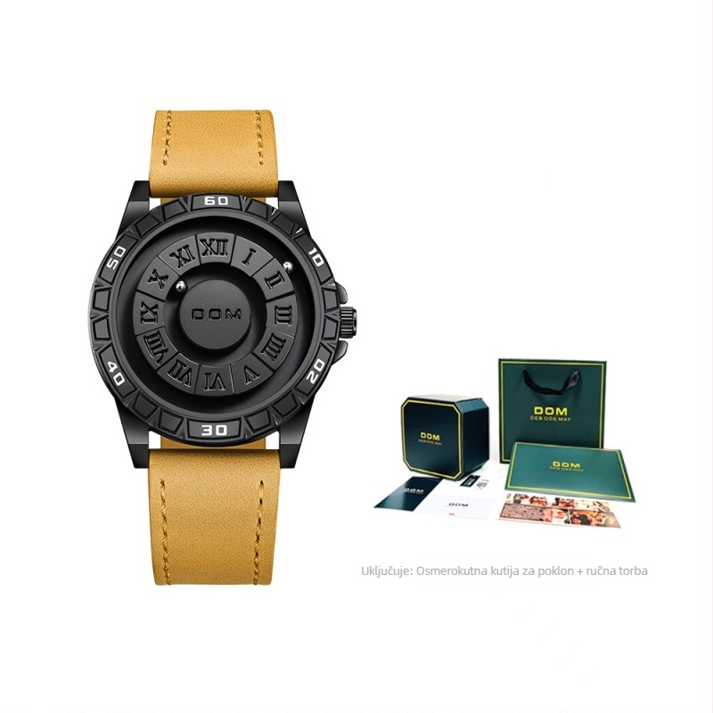 Dom Magnetic Floating Ball Muški sat Kreativni koncept osobnosti Vodootporni modni ručni sat s plutajućim dizajnom