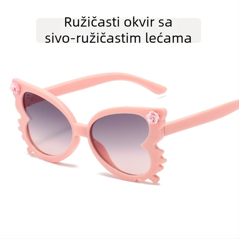Slatke dječje sunčane naočale s cvijećem, ženske modne dječje naočale u boji slatkiša, moderne dječje ukrasne sunčane naočale u obliku leptira