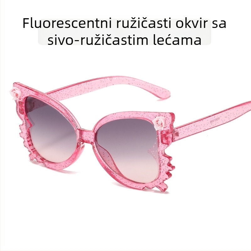 Slatke dječje sunčane naočale s cvijećem, ženske modne dječje naočale u boji slatkiša, moderne dječje ukrasne sunčane naočale u obliku leptira