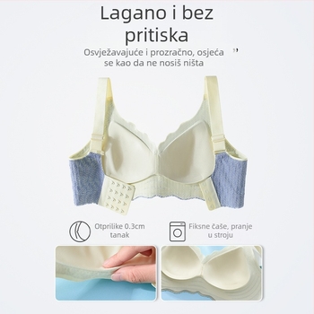 Traceless Donje rublje Ženski grudnjak za velike grudi, mali, punije veličine, bucmasti, tanki push-up grudnjak, skupljajući se