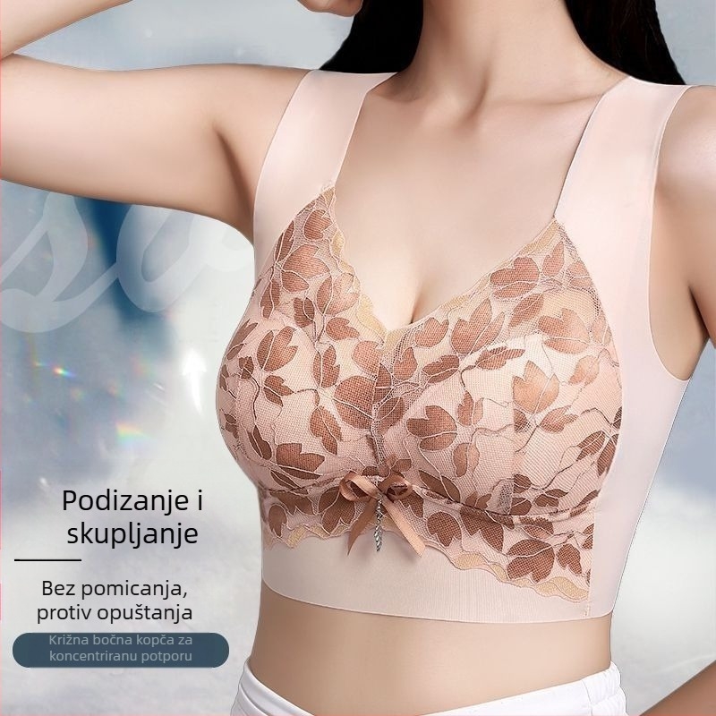Prikazano veliko prsno rublje, malo donje rublje bez ruba za žene, ženski push-up grudnjak protiv opuštanja, sportski grudnjak za veće veličine, prekrasno donje rublje za žene