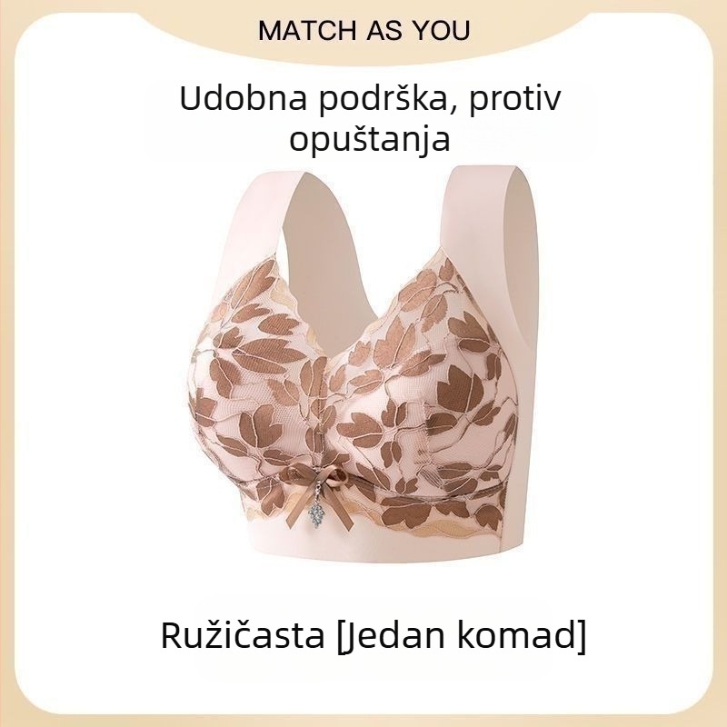 Prikazano veliko prsno rublje, malo donje rublje bez ruba za žene, ženski push-up grudnjak protiv opuštanja, sportski grudnjak za veće veličine, prekrasno donje rublje za žene