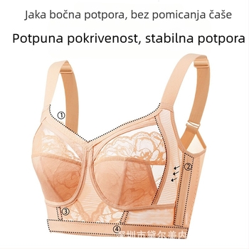 Ženski grudnjak za velike grudi, tanke i pune košarice, protiv opuštanja, udoban, podesiv, za veće veličine