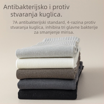 Muške jesenske čarape s pet prstiju, jednobojne pamučne čarape bez kostiju, srednje struka, plus veličina 7A, antibakterijske dezodoransne čarape protiv grudanja prstiju