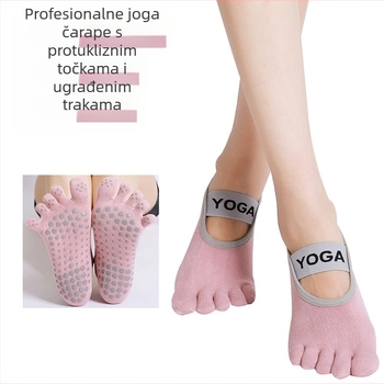 Prekogranične nove joga čarape s razdvojenim prstima, širokopojasne neklizajuće čarape s pet prstiju, plesne Pilates ženske čarape za vježbanje joge na veliko