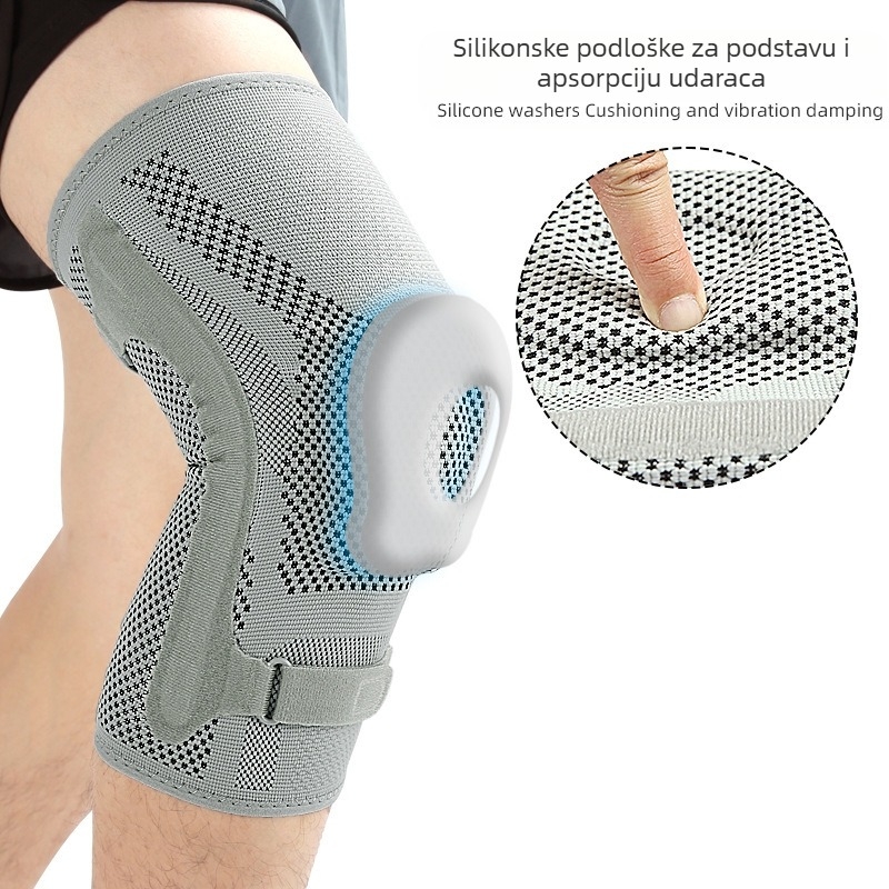 Najlonski sportski štitnici za koljena, planinarenje, trčanje, zaštita meniskusa, silikonski amortizer za patelu, kompresijski remen za koljena, navlaka za štitnike za koljena