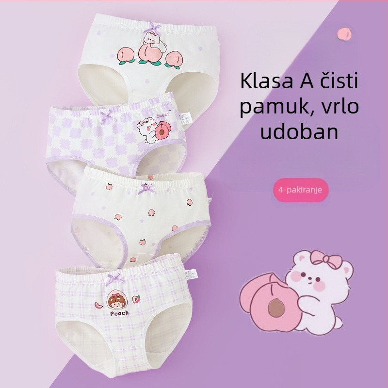 Dječje donje rublje za djevojčice trokutasto pamučno, pamučno, klasa A, 6-12 godina, kratke hlačice za djevojčice, ne kopčaju se za guzu, veleprodaja