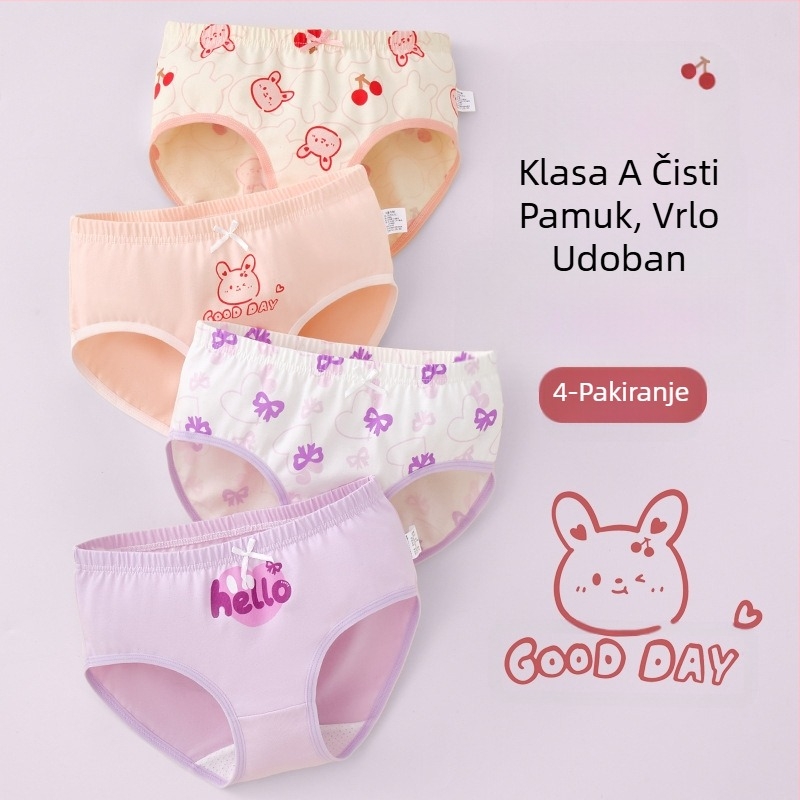 Dječje donje rublje za djevojčice trokutasto pamučno, pamučno, klasa A, 6-12 godina, kratke hlačice za djevojčice, ne kopčaju se za guzu, veleprodaja