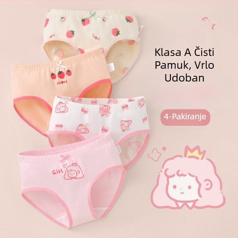 Dječje donje rublje za djevojčice trokutasto pamučno, pamučno, klasa A, 6-12 godina, kratke hlačice za djevojčice, ne kopčaju se za guzu, veleprodaja