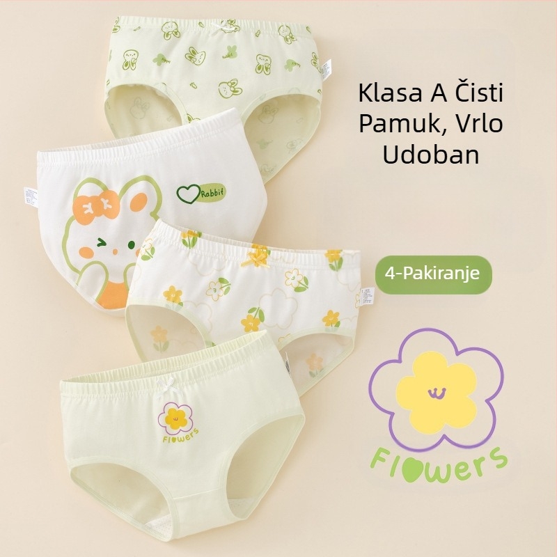 Dječje donje rublje za djevojčice trokutasto pamučno, pamučno, klasa A, 6-12 godina, kratke hlačice za djevojčice, ne kopčaju se za guzu, veleprodaja