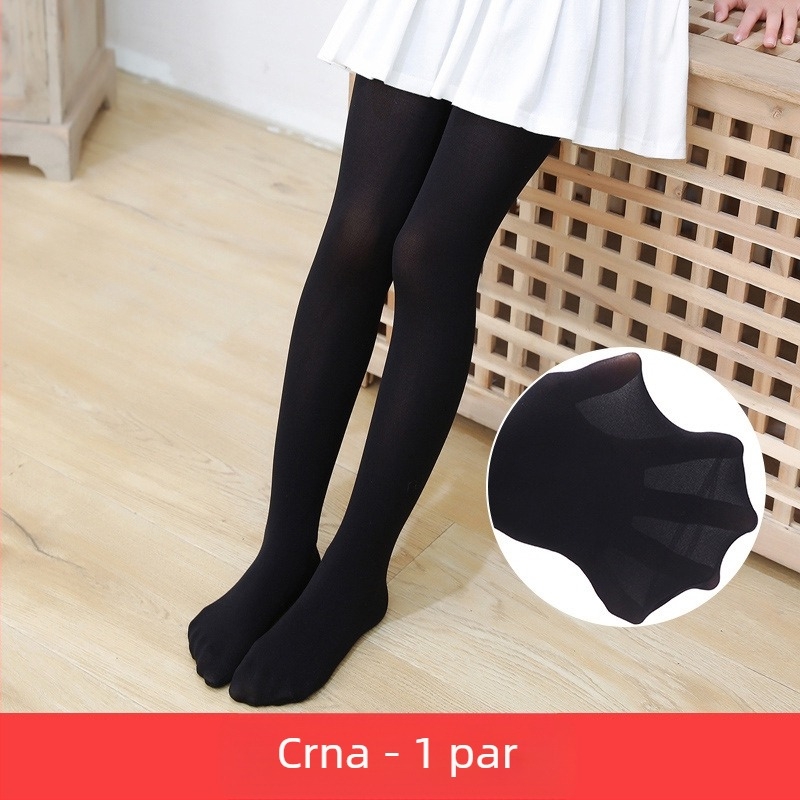 Djevojačke plesne tajice za proljeće, jesen i zimu, podstavljene flisom i zadebljane, bijele baletne tajice, tanke dječje najlonke od flisa