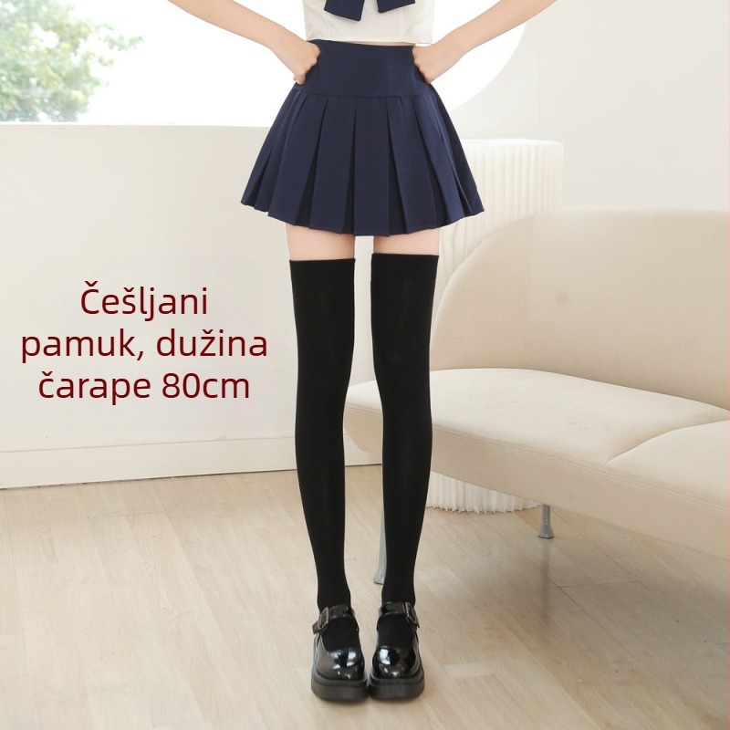 Dječje proljetne i jesenske čarape preko koljena, produžene, velike veličine, super dugo nošenje do korijena bedara, neklizajuće, duge, visoke, čarape