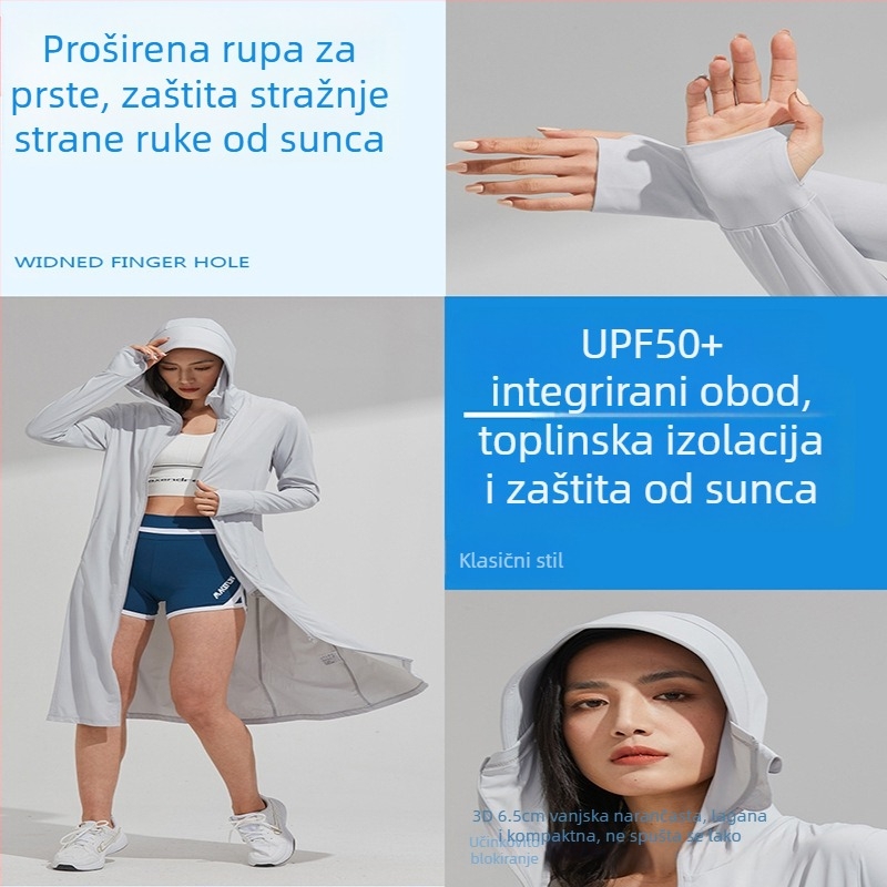 Odjeća za zaštitu od sunca za žene iz 2025., zaštita od sunca za cijelo tijelo, UV zaštita, prozračna odjeća za hlađenje na otvorenom od ledene svile