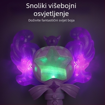 Prekogranična nova čarobna štapić ledena mala princeza čarobni zvuk i svjetlosna indukcija vila djevojčica svjetleći štapić igračka dječja transformacija