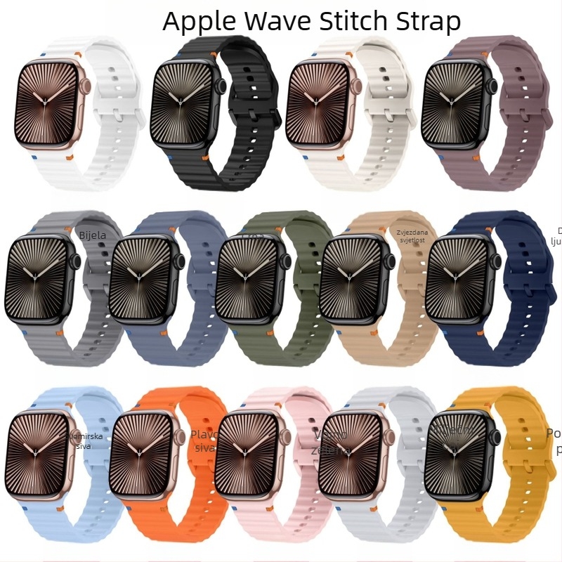 Silikonski remen za Apple Watch Apple iwatch 10/9/8 valoviti remen za automobil