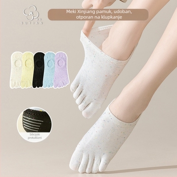 Čarape s pet prstiju od točkaste pređe, ženske ljetne tanke čarape, ženske brodiće, nevidljive čarape s plitkim ustima, slatke pamučne čarape s vrhom u japanskom stilu