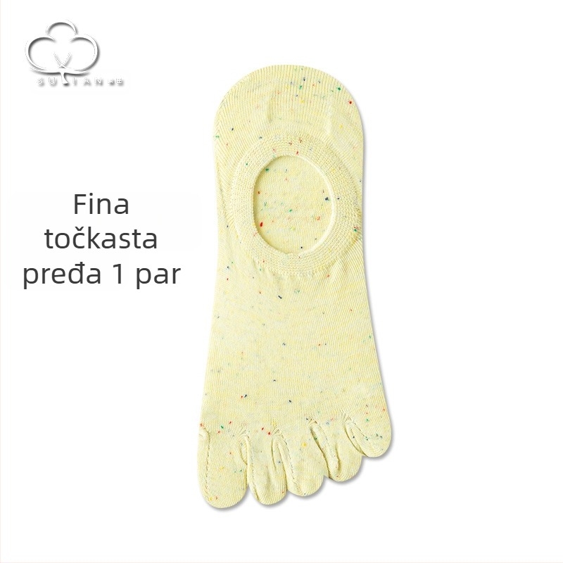 Čarape s pet prstiju od točkaste pređe, ženske ljetne tanke čarape, ženske brodiće, nevidljive čarape s plitkim ustima, slatke pamučne čarape s vrhom u japanskom stilu