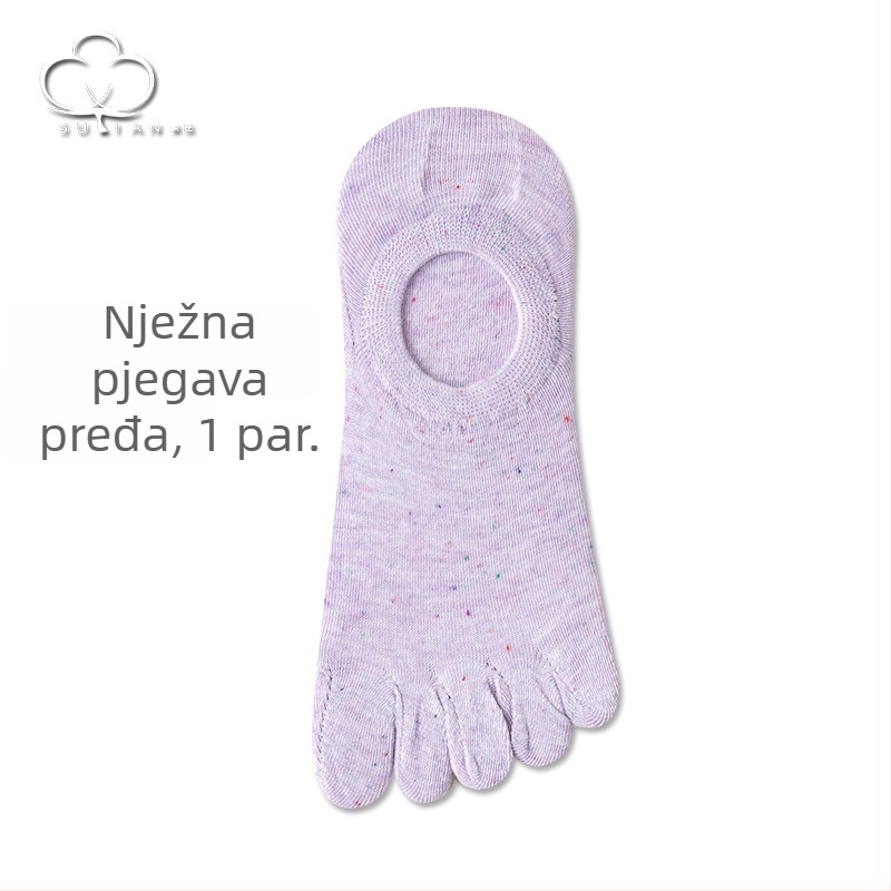 Čarape s pet prstiju od točkaste pređe, ženske ljetne tanke čarape, ženske brodiće, nevidljive čarape s plitkim ustima, slatke pamučne čarape s vrhom u japanskom stilu