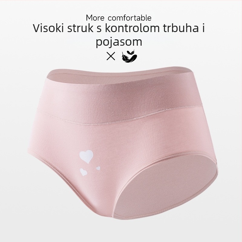 Prekogranično antibakterijsko donje rublje velike veličine 10A stupnja za djevojčice, europski i američki print, visoki struk, kontrola trbuha za debele djevojke, bešavno, čisti pamuk