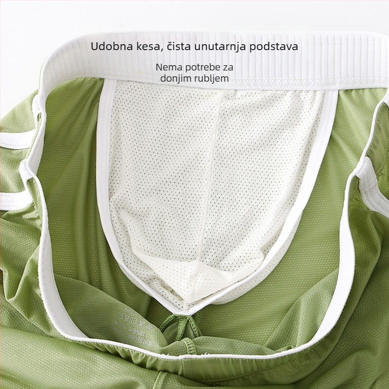 Zhongshan Donje rublje Muške Aro hlače Ljetne ledeno svilene ultra tanke mrežaste sportske hlače Muške široke kućne kratke hlače Muške