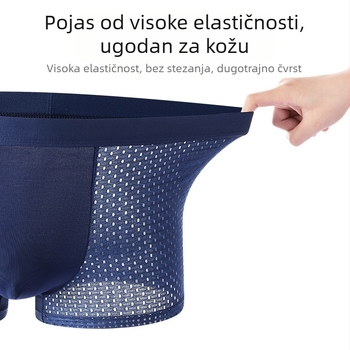 Muške ljetne bokserice od Ice Silk mrežaste tkanine, prozračne, srednji pojas, jednobojne, viskoza