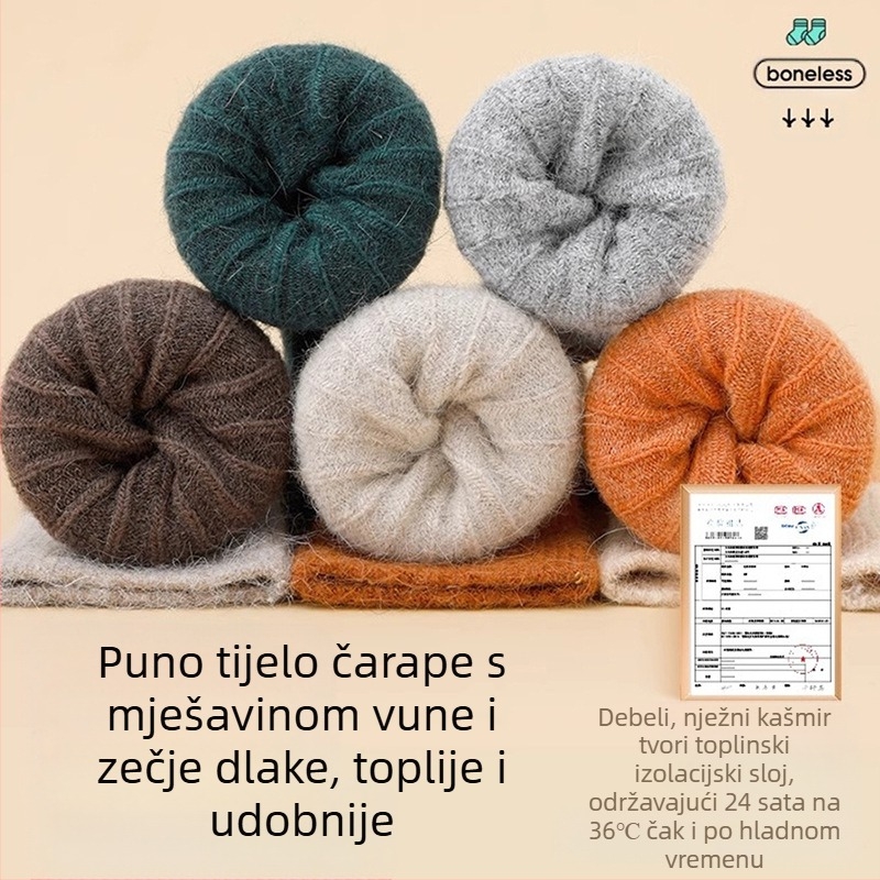 Dječje kašmirske čarape, zimske zadebljane tople čarape od zečjeg krzna za dječake i djevojčice, dječje čarape za bebe, jesenske i zimske vunene čarape