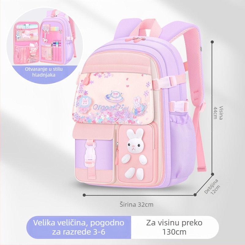 Nova školska torba za djevojčice za osnovnu školu, veleprodajna torba za pijesak velikog kapaciteta, vodoodbojna, dječji ruksak s više džepova