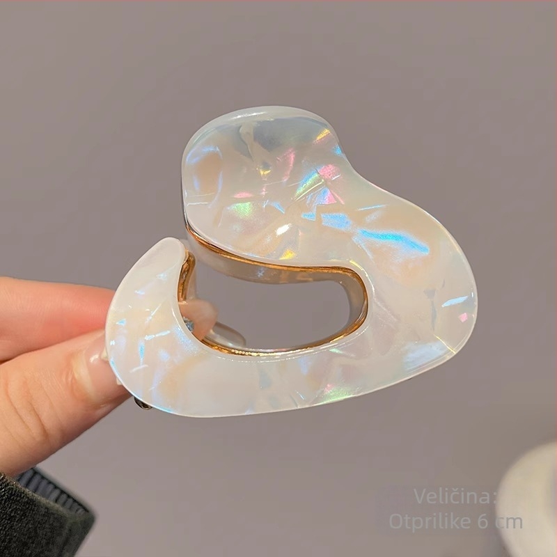 Napredna ukosnica za kosu s octnom kiselinom, nepravilne boje, za žene, s poluvezom, elegantna kopča za kosu marke Shark, metalna ukosnica za glavu