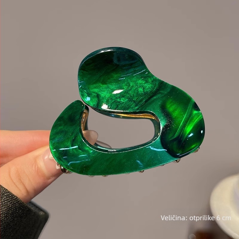 Napredna ukosnica za kosu s octnom kiselinom, nepravilne boje, za žene, s poluvezom, elegantna kopča za kosu marke Shark, metalna ukosnica za glavu