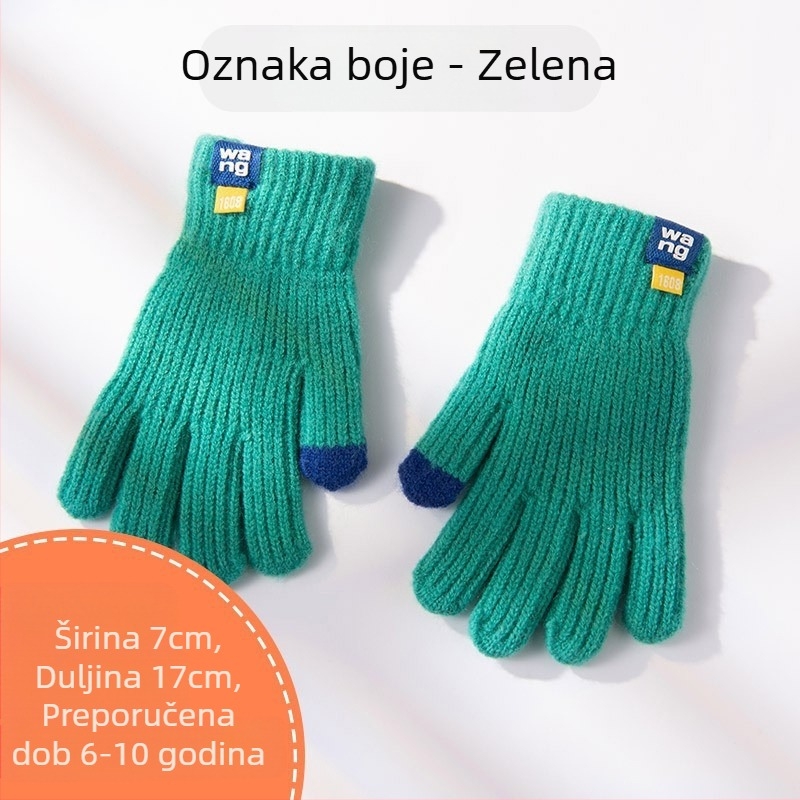 Dječje jednobojne vunene pletene rukavice za jesen i zimu, slatke biciklističke rukavice za vanjsku upotrebu s uskim prstima za muškarce i žene