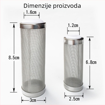 Zaštitni rukav od nehrđajućeg čelika za dovod vode u akvariju, filter za akvarij, filterska cijev, filterska mreža, omotač za dovod vode, kristalna mreža za škampe
