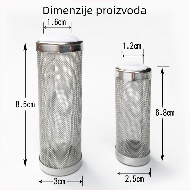 Zaštitni rukav od nehrđajućeg čelika za dovod vode u akvariju, filter za akvarij, filterska cijev, filterska mreža, omotač za dovod vode, kristalna mreža za škampe